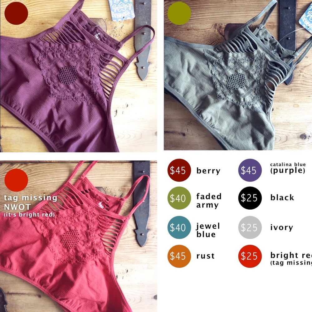 Free People hanalei bralettes XS/S M/L - Picture 5 of 8